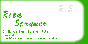 rita stramer business card